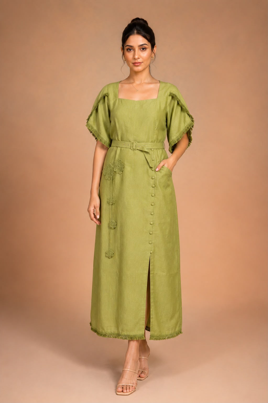 Sage Linen Dress
