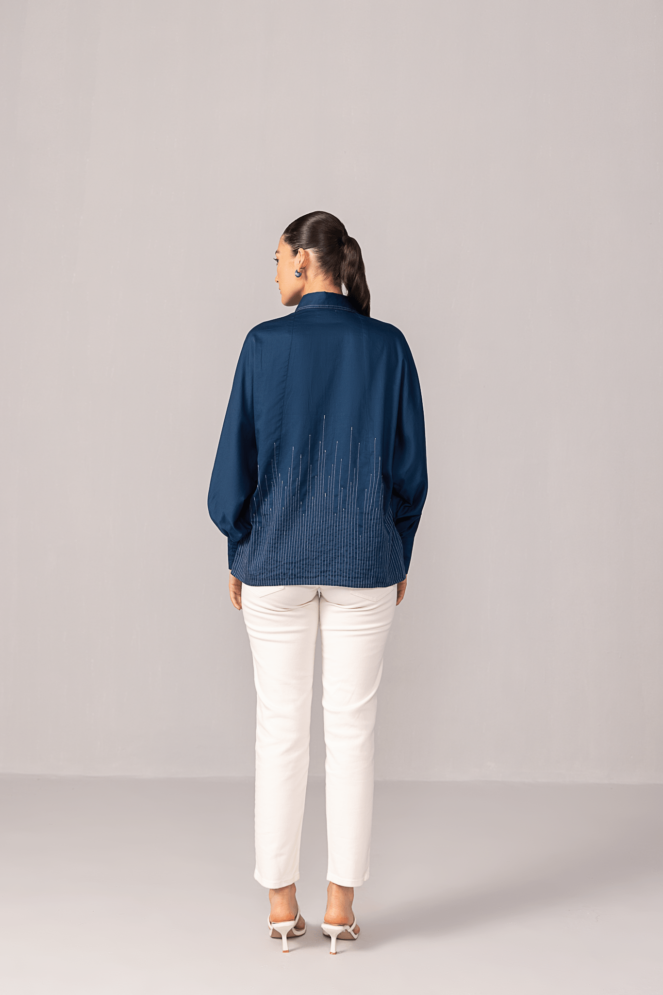 Balloon Sleeve Pinstripe Shirt - aVynā