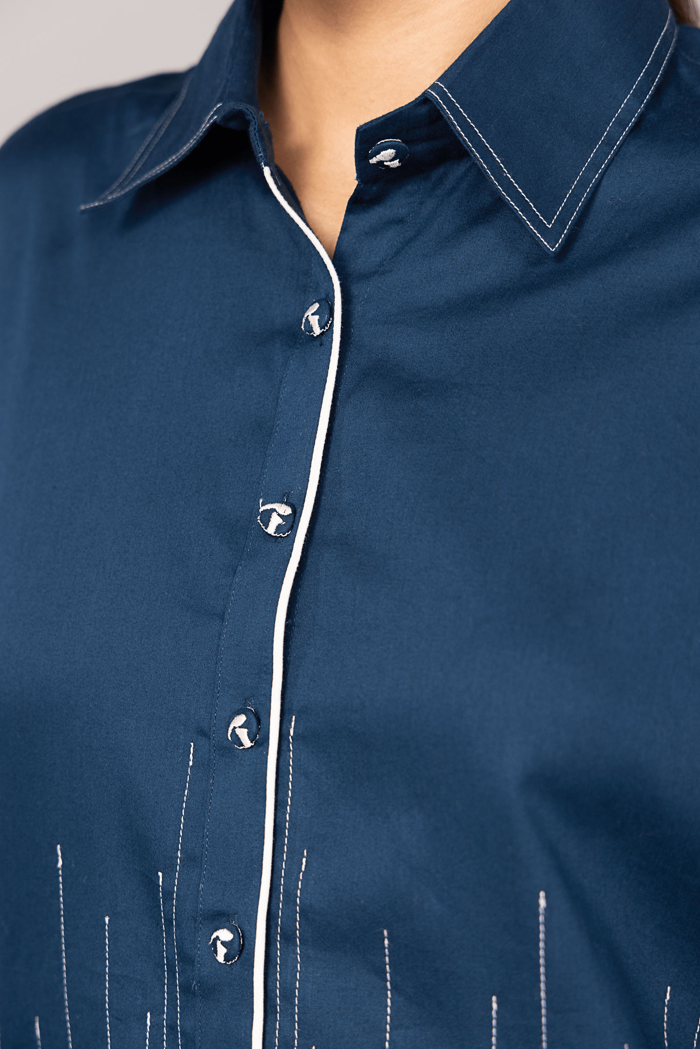 Balloon Sleeve Pinstripe Shirt - aVynā