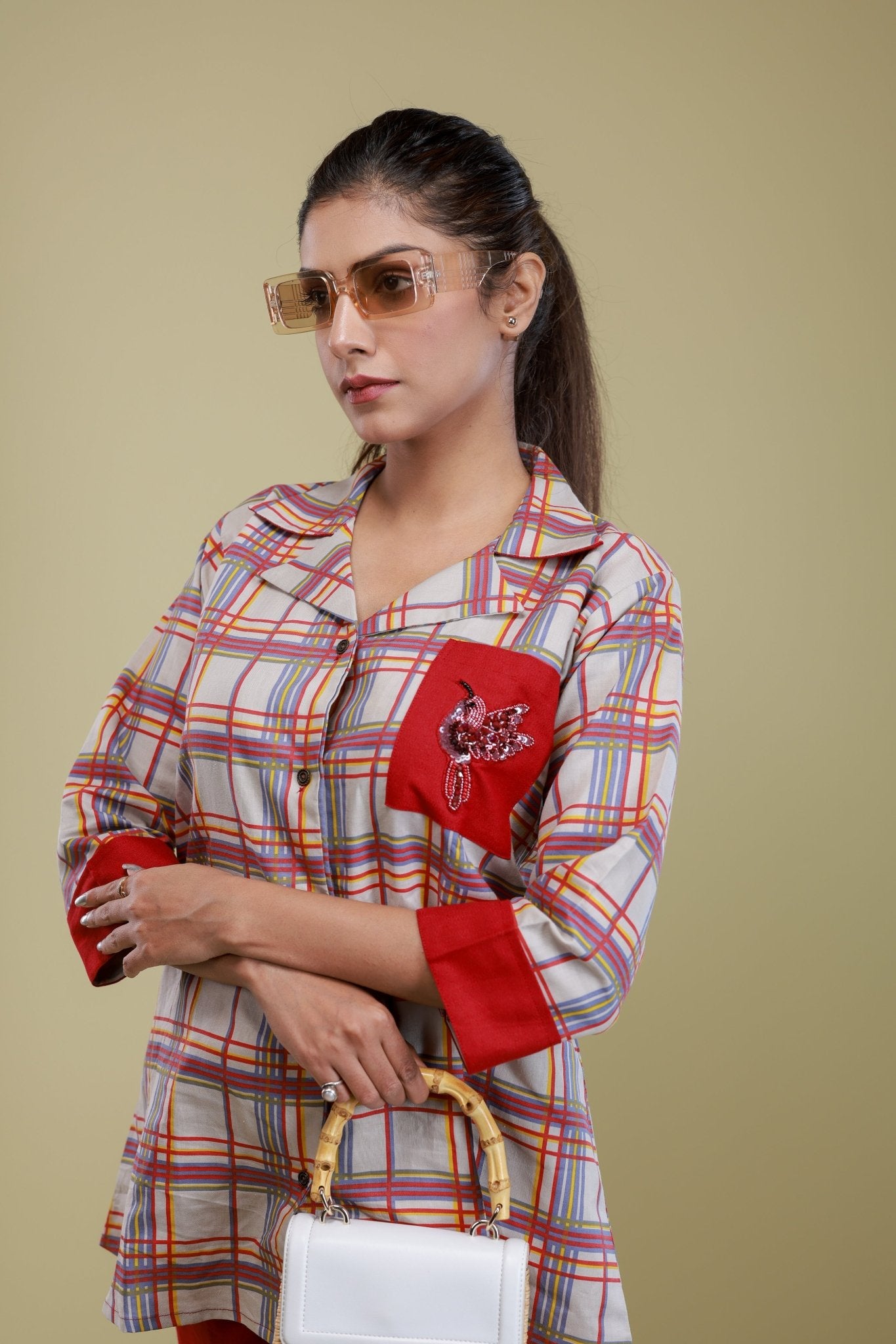 Crimson Checkmate Co - ord Set - aVynā