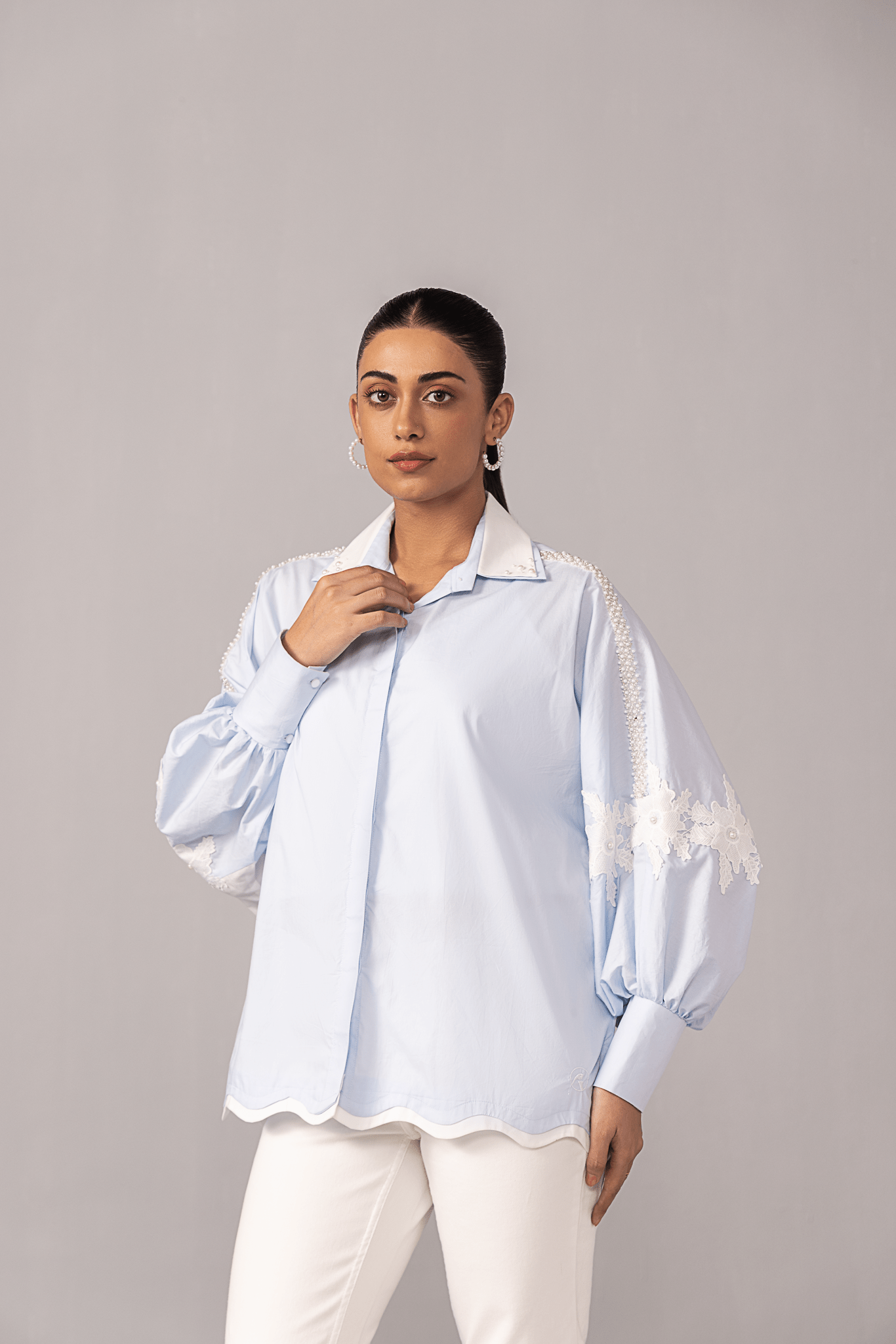 Lustre Pearl Shirt – Lace - aVynā