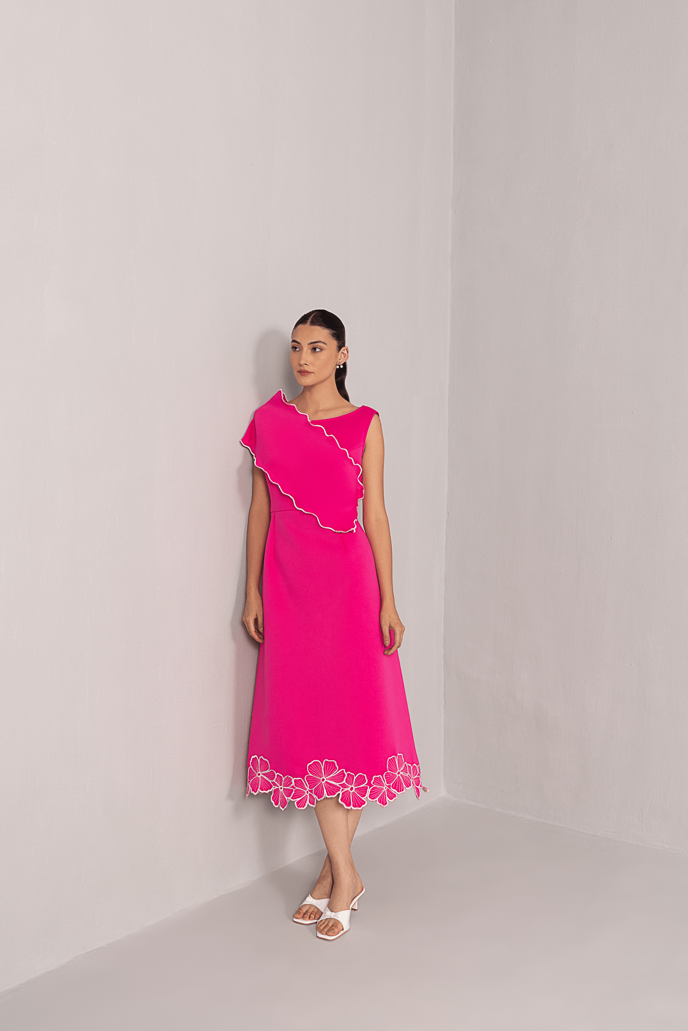 pink cape dress Neoprene Cape Dress