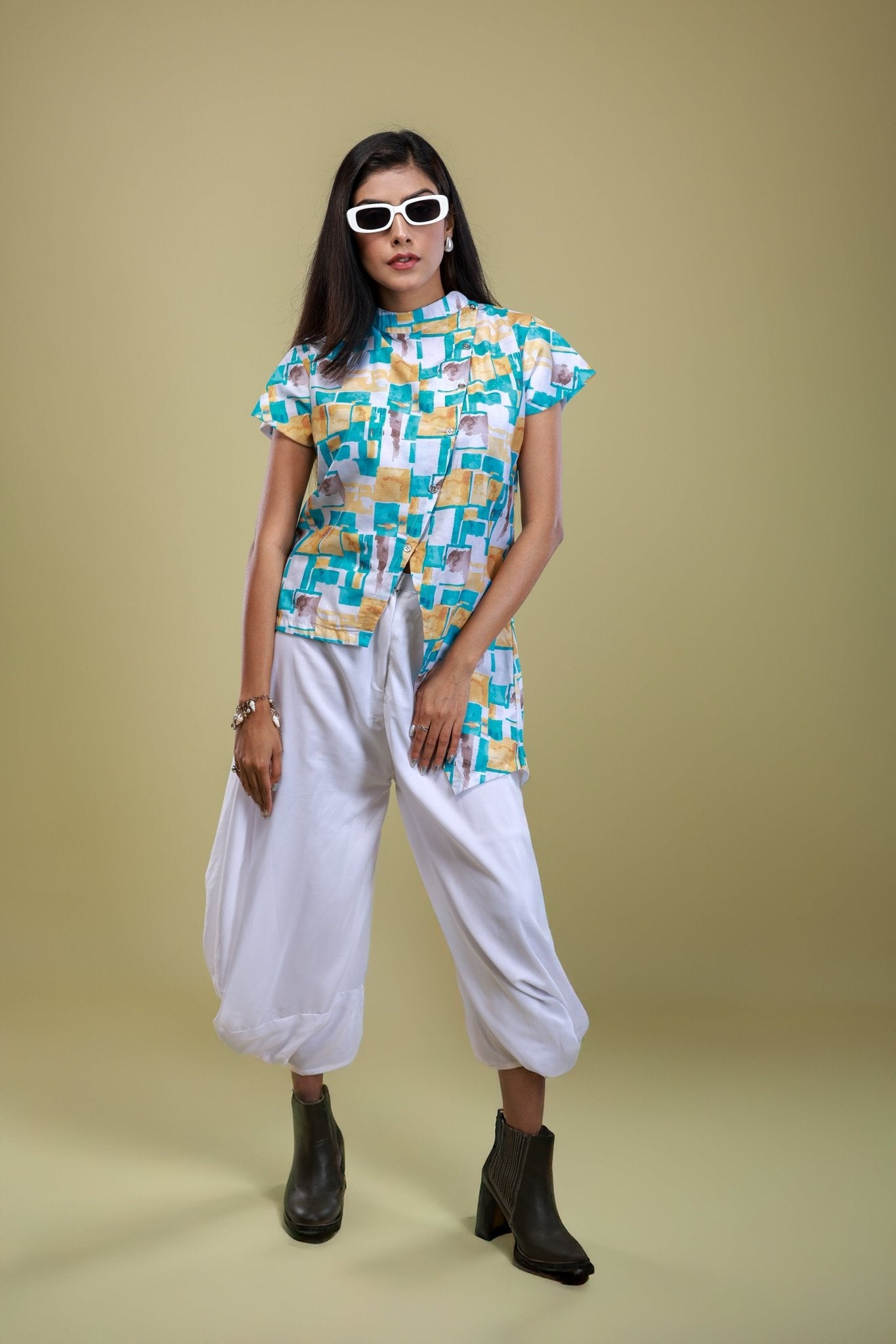 Summer Mosaic Asymmetrical Co - ord Set - aVynā