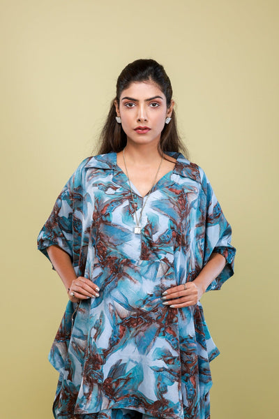 Aqua Mirage Oversized Co - ord Set - aVynā