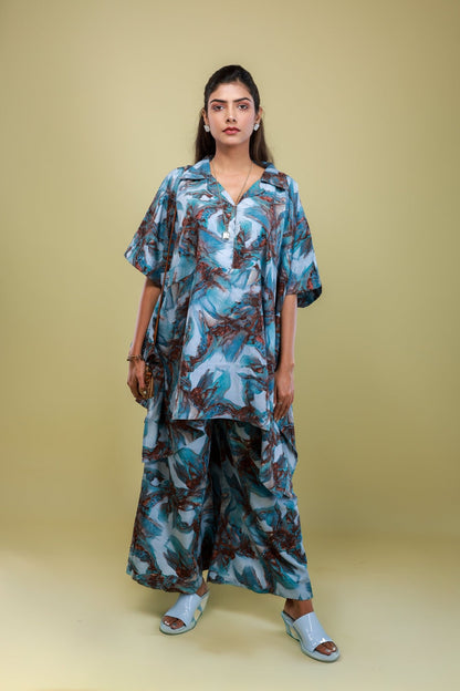 Aqua Mirage Oversized Co - ord Set - aVynā