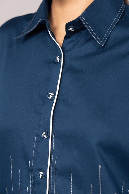 Balloon Sleeve Pinstripe Shirt - aVynā