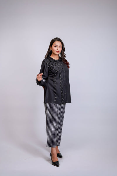 Black Houndstooth Co - ord Set - aVynā
