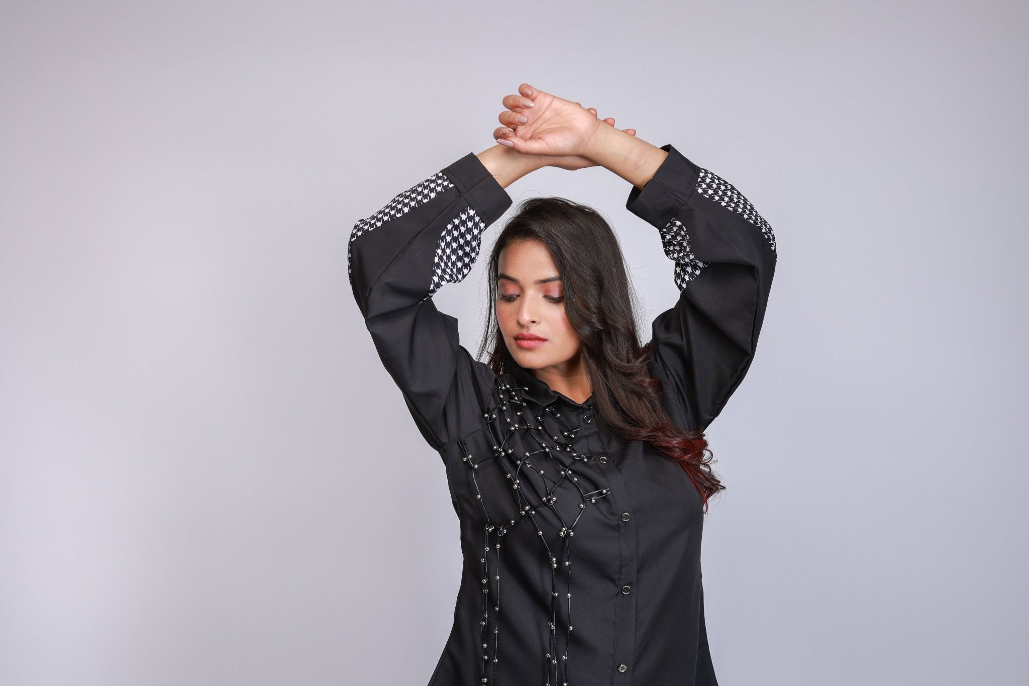 Black Houndstooth Co - ord Set - aVynā