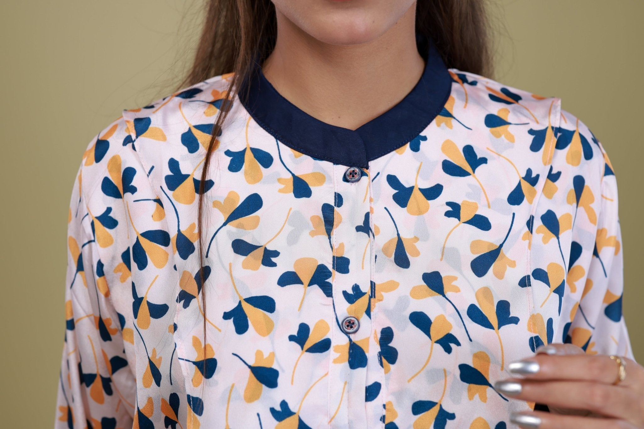 Crimson Bloom Printed Shirt - aVynā