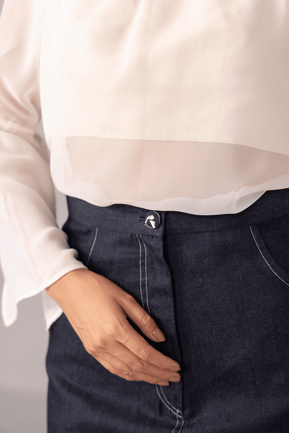 Denim Bloom Skirt - aVynā