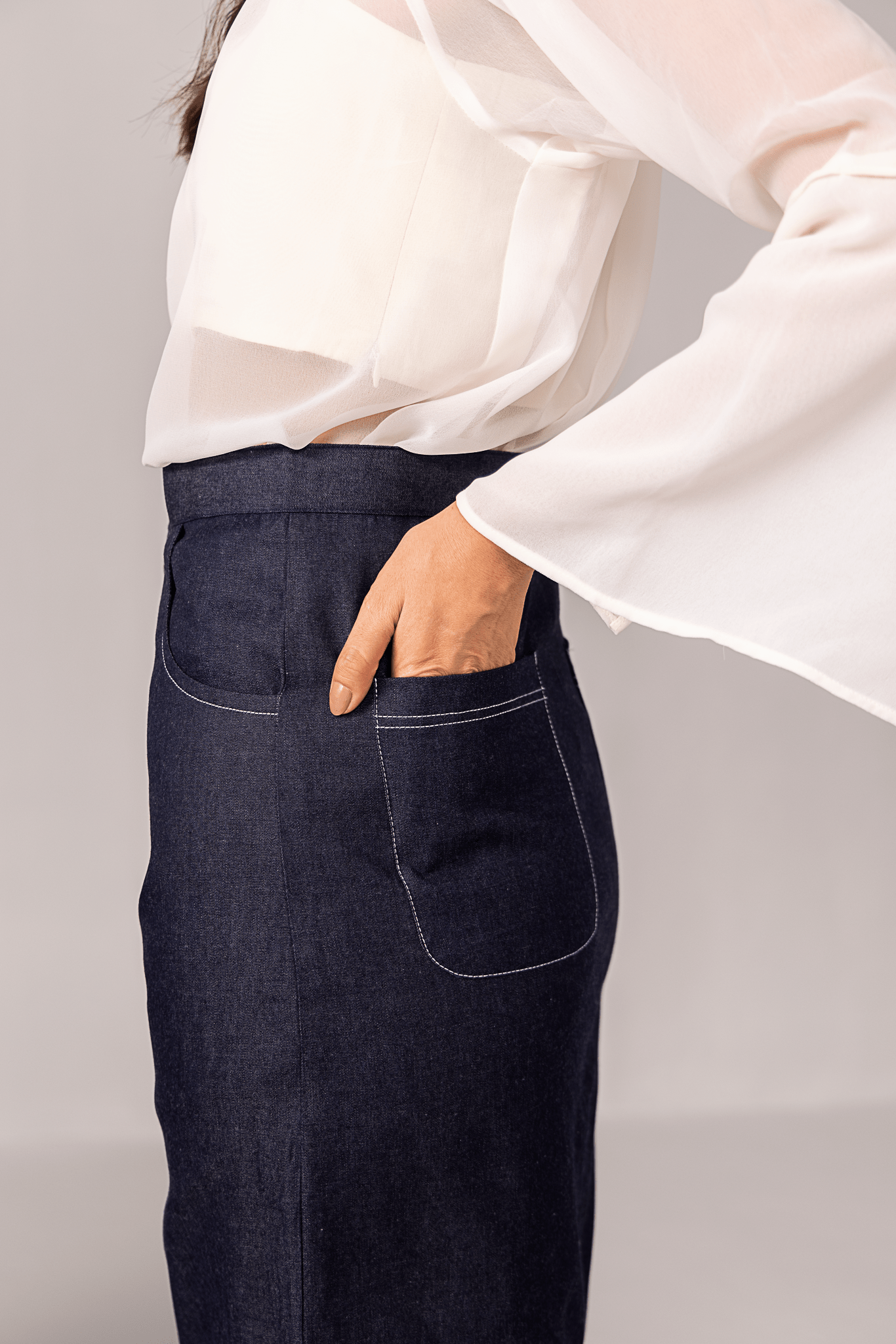 Denim Bloom Skirt - aVynā