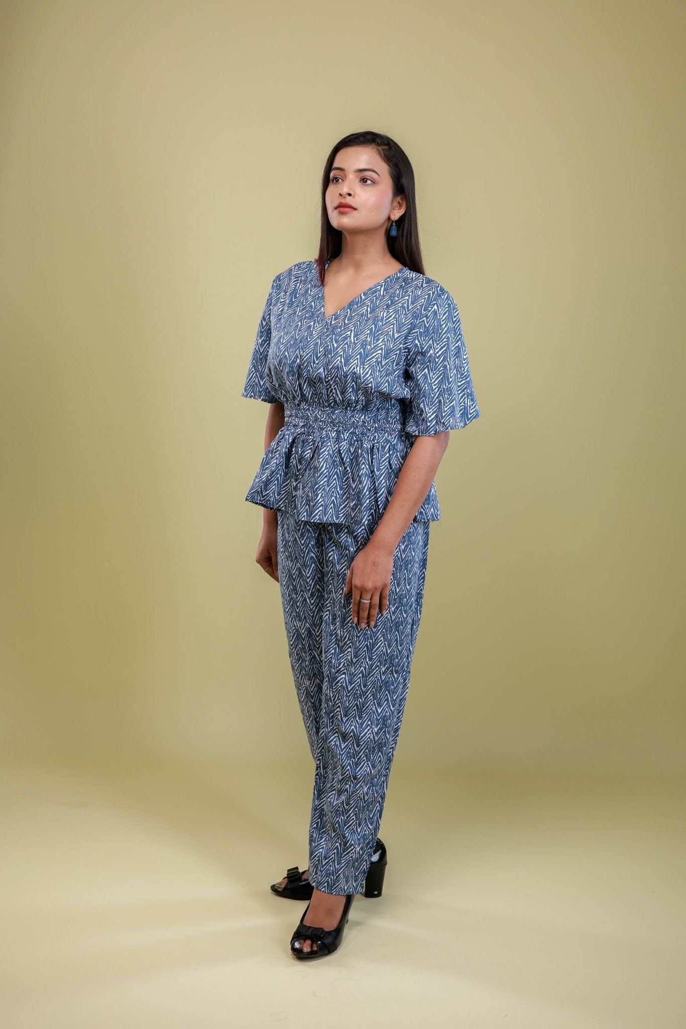 Indigo Breeze Smocked Co - ord Set - aVynā