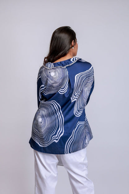 Indigo Ripple Wave Co - ord Set - aVynā
