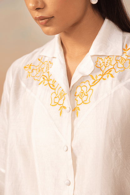 Ivory Bloom Shirt - aVynā