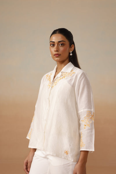 Ivory Bloom Shirt - aVynā