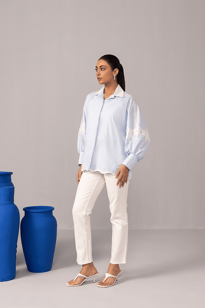 Lustre Pearl Shirt – Lace - aVynā