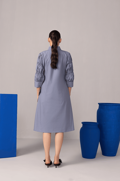 Midnight Bloom Shirt Dress - aVynā