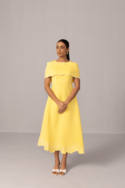 Neoprene Cape Dress - aVynā