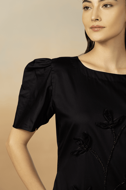 Noir Blossom Dress - aVynā