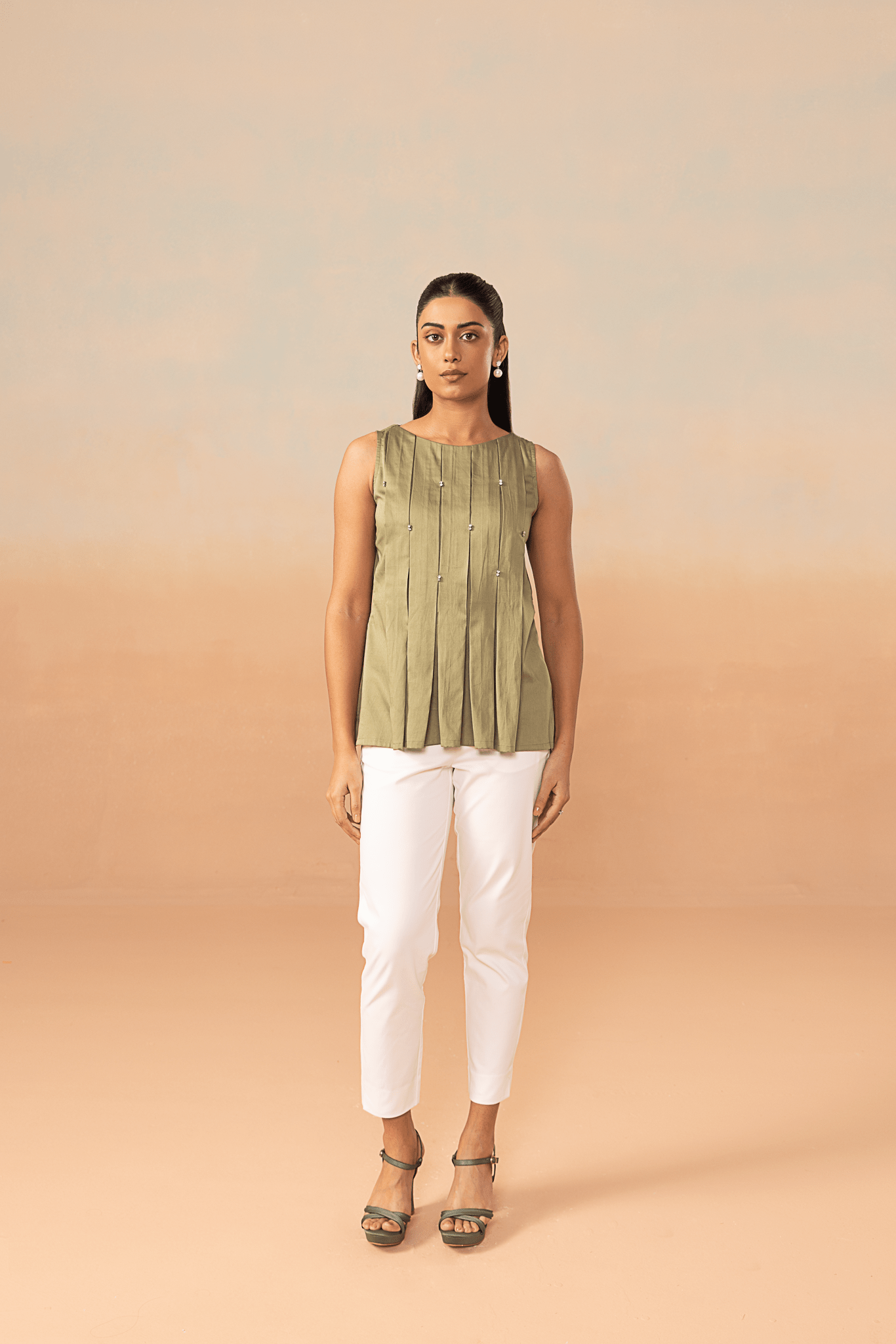 Olive Cascade Top - aVynā