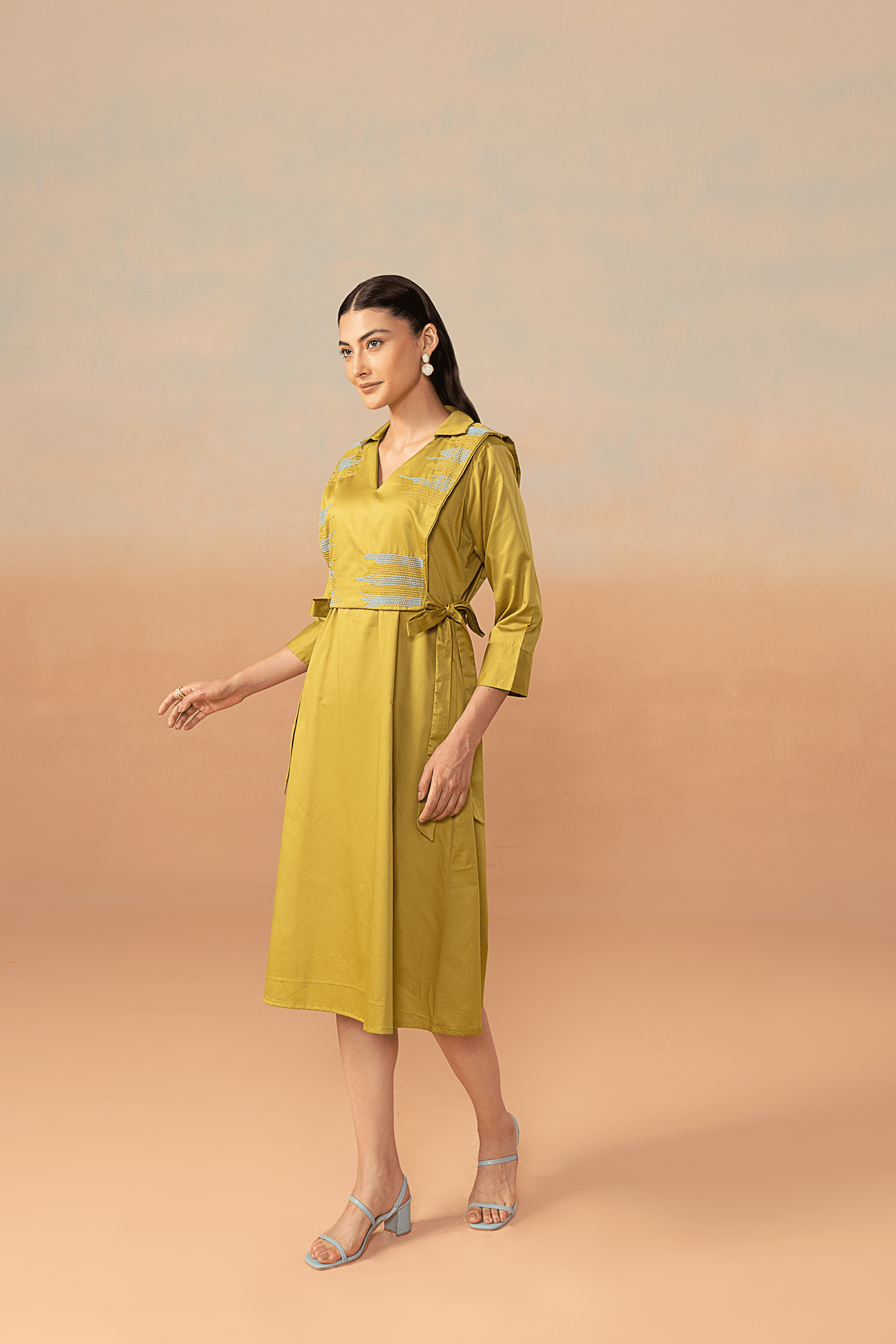 Olive Gleam Dress - aVynā
