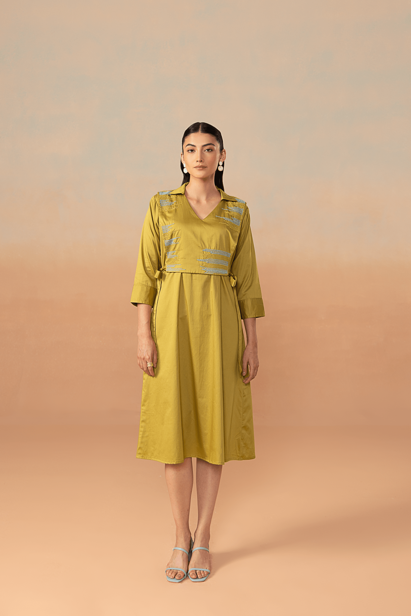 Olive Gleam Dress - aVynā