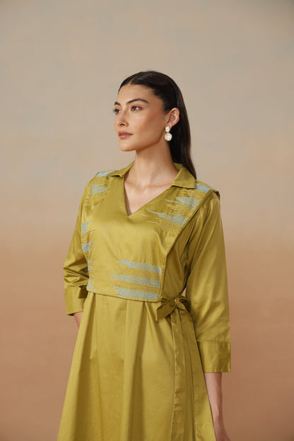 Olive Gleam Dress - aVynā