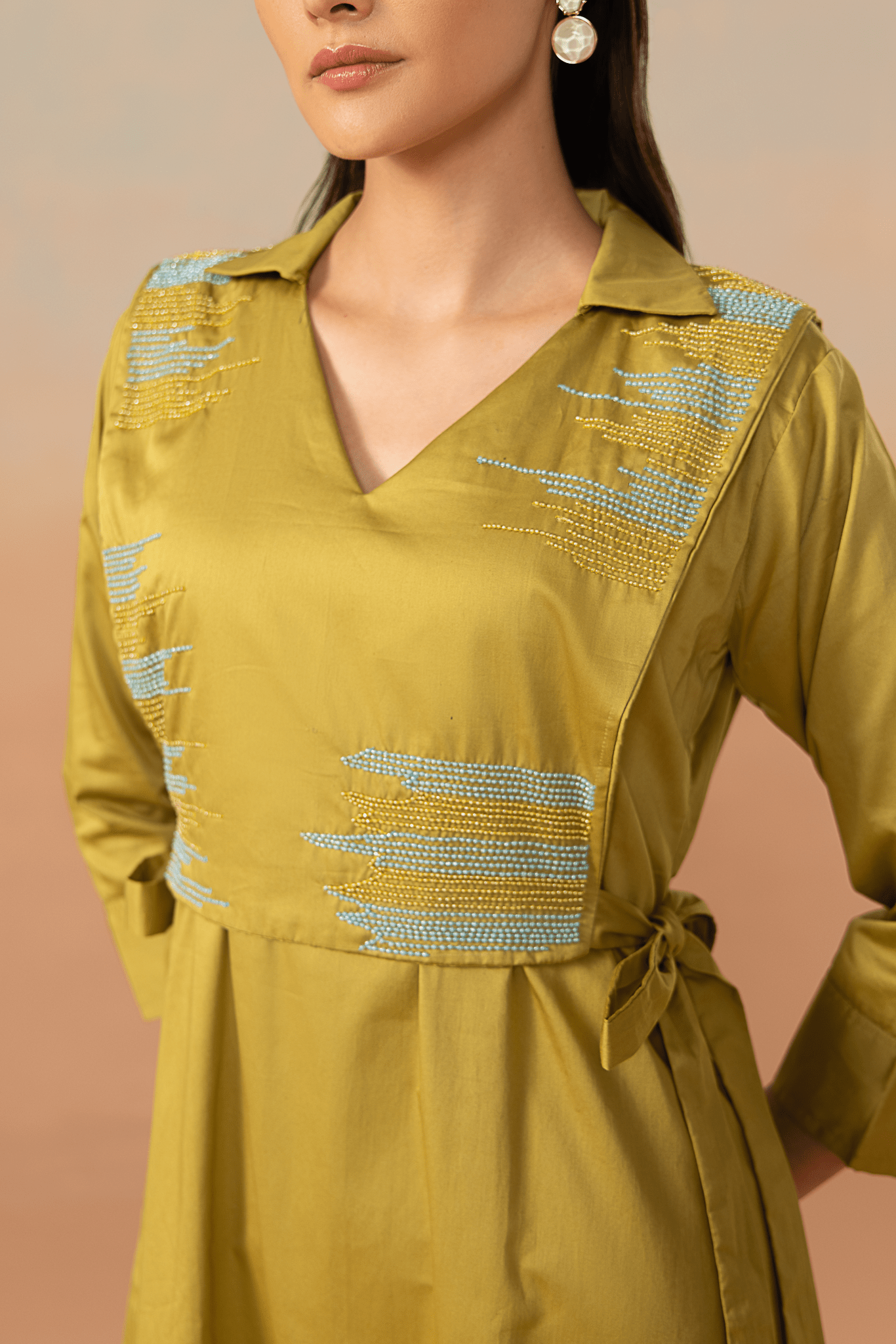 Olive Gleam Dress - aVynā