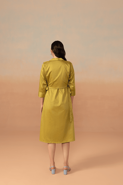 Olive Gleam Dress - aVynā