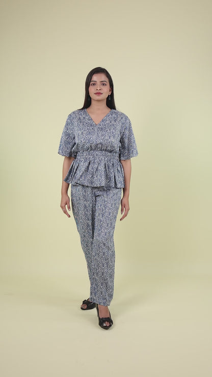 Indigo Breeze Smocked Co-ord Set