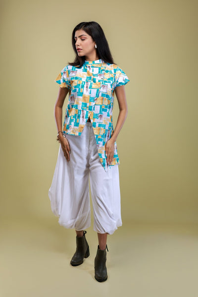 Summer Mosaic Asymmetrical Co - ord Set - aVynā