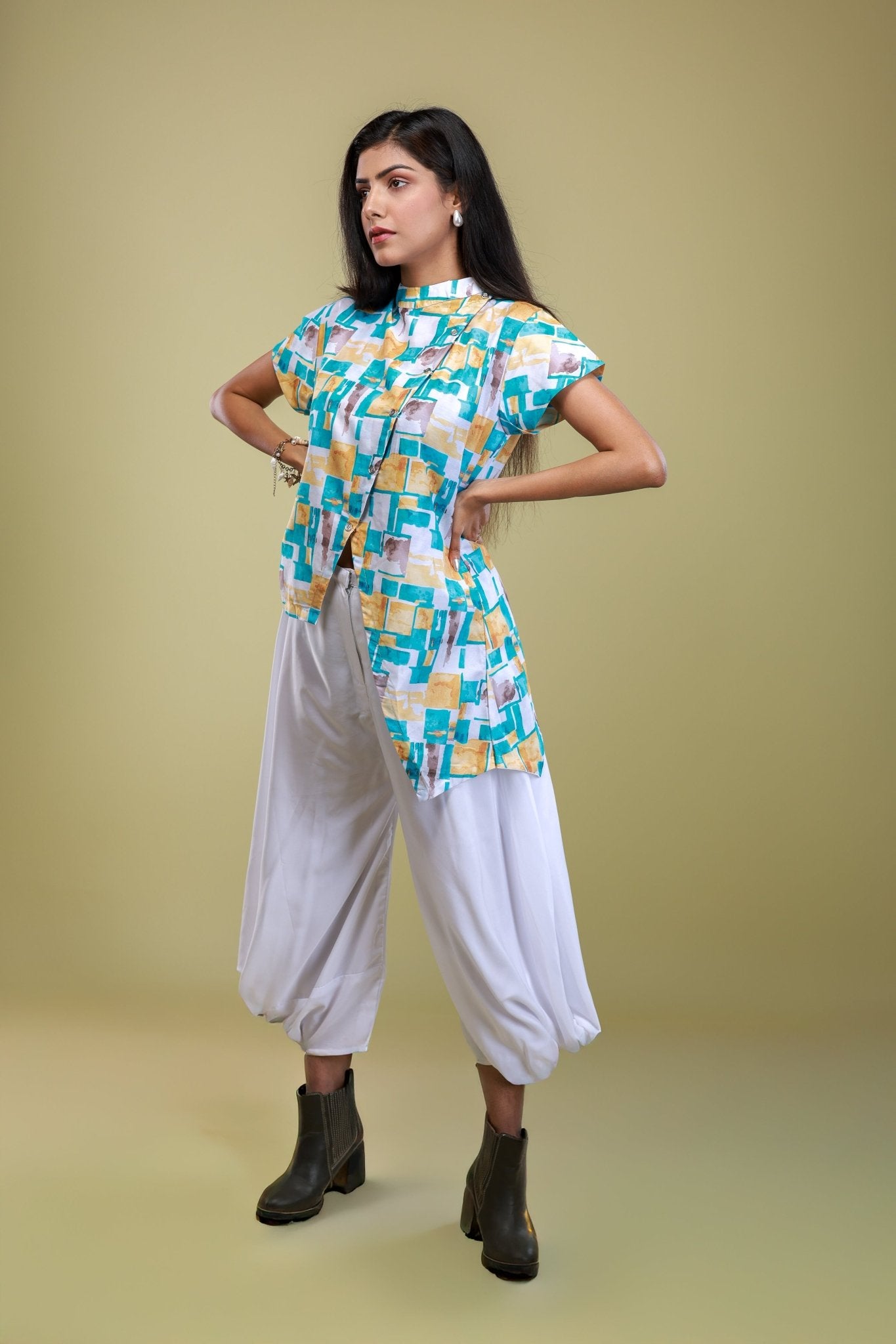 Summer Mosaic Asymmetrical Co - ord Set - aVynā